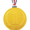 Party Delights Gold Chocolate No. 1 Medal With Ribbon - 23G< Chocolates