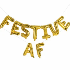 Party Delights Gold Festive Af Balloon Bunting - 16" Foil< Letter Balloons