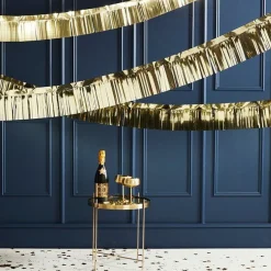 Party Delights Gold Foil Fringed Garland - 5M< Hanging Decorations