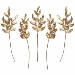 Party Delights Gold Foliage Stems - 37Cm (5Pk)< Flowers & Foliage