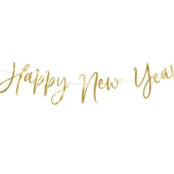 Party Delights Gold 'Happy New Year' Foil Paper Letter Banner - 66Cm< Banners