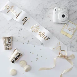 Party Delights Gold Maid Of Honour Paper Sash< Wearables
