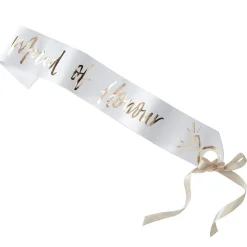 Party Delights Gold Maid Of Honour Paper Sash< Wearables