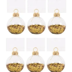 Gold Star Confetti Place Card Holders - 5 X 5Cm (6Pk)<Party Delights Sale
