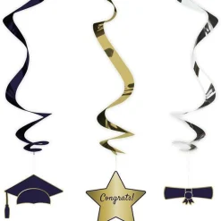 Party Delights Graduation Swirl Decorations (3Pk)< Hanging Decorations