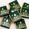 Party Delights Green & Gold Merry Christmas Chocolate Neapolitans X50< Chocolates