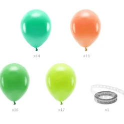 Party Delights Green & Orange Tropical Balloon Arch Garland - 60 Balloons< Arches & Clouds