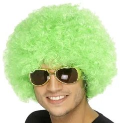 Party Delights Green Afro Wig< Wigs