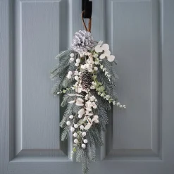 Green And White Foliage Door Swag<Party Delights Best