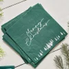 Green Merry Christmas Paper Napkins - 33Cm (16Pk)<Party Delights