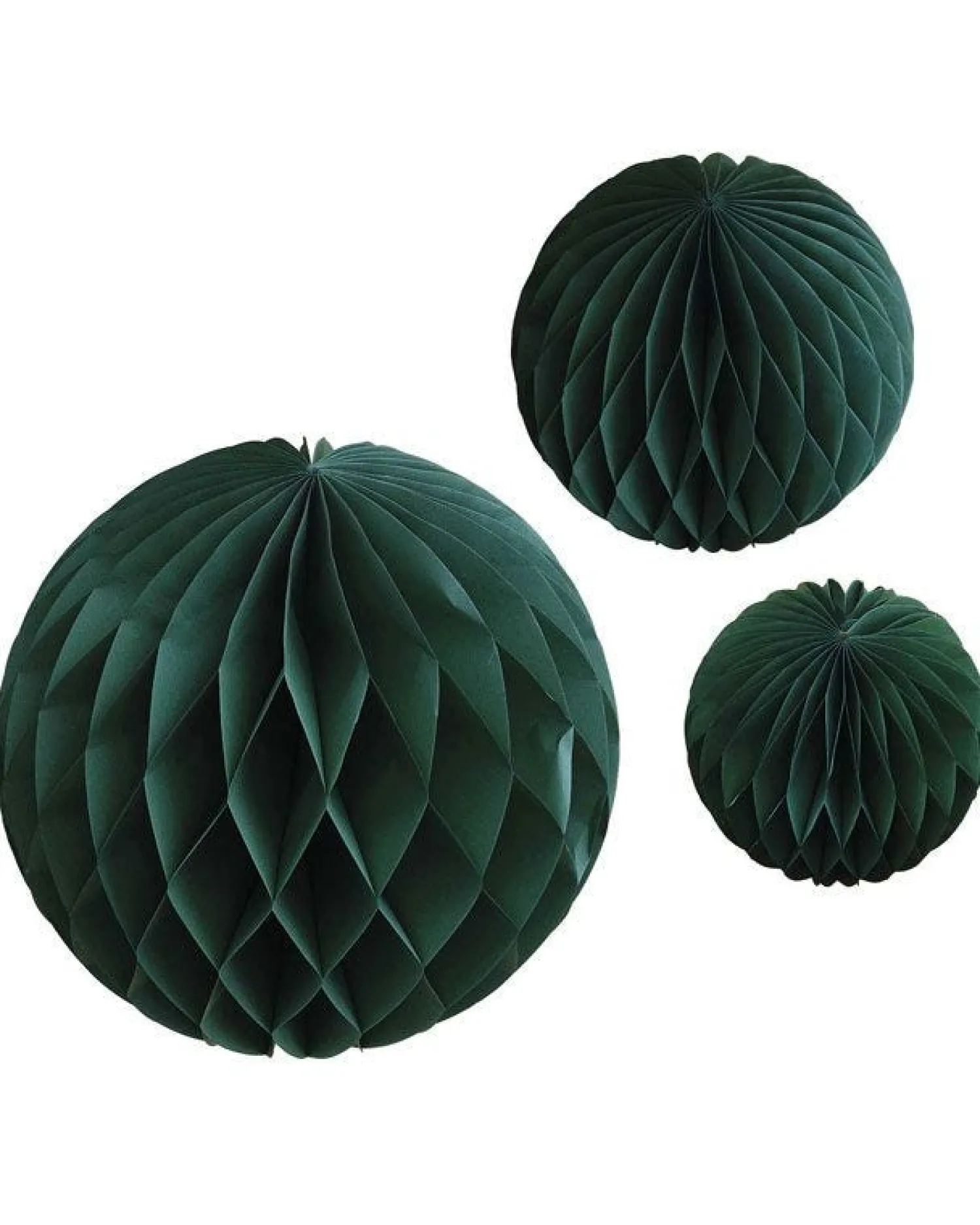 Green Paper Honeycomb Hanging Decorations (3Pk)<Party Delights Clearance