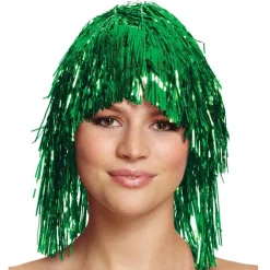 Party Delights Green Tinsel Wig< Wigs