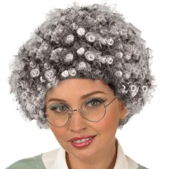 Party Delights Grey Afro Wig< Wigs