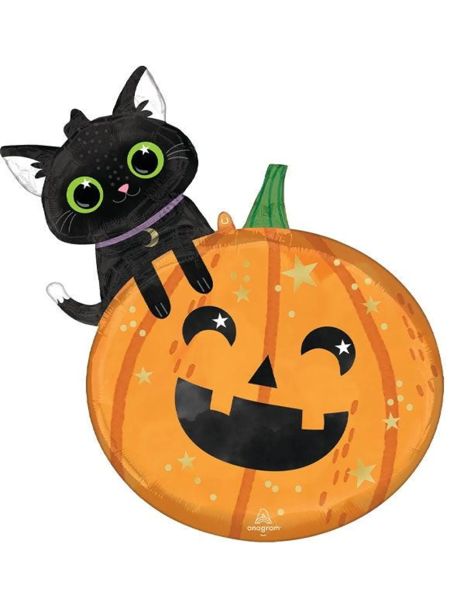 Halloween Cat & Pumpkin Supershape Balloon - 29" Foil<Party Delights