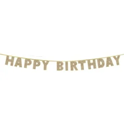 Party Delights Happy Birthday' Luxe Gold Letter Banner - 3M< Banners
