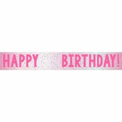 Party Delights Happy Birthday Pink Add An Age Foil Banner< Banners