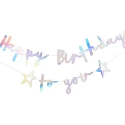 Party Delights Happy Birthday To You Iridescent Paper Banner - 2M< Banners