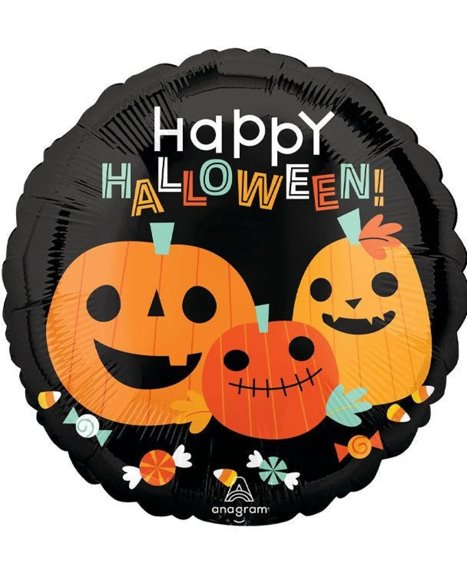 Happy Halloween Pumpkins Balloon - 18" Foil<Party Delights