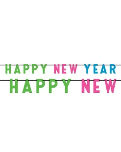 Party Delights Happy New Year Colourful Letter Banner - 2.74Cm< Banners