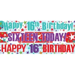 Party Delights Happy 16Th Birthday Paper Banners - 1M (3Pk)< Banners