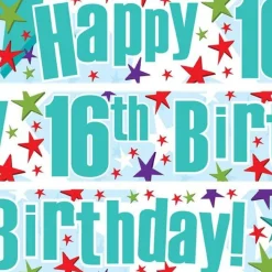 Party Delights Happy 16Th Birthday Paper Banners - 1M (3Pk)< Banners