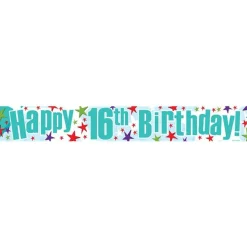Party Delights Happy 16Th Birthday Paper Banners - 1M (3Pk)< Banners