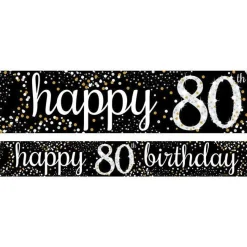 Party Delights Happy 80Th Birthday Paper Banners - 1M (3Pk)< Banners