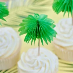 Party Delights Hawaiian Honeycomb Palm Trees Cupcake Toppers (6Pk)< Honeycombs