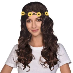 Party Delights Hippie Wig With Flower Headband< Hats & Headwear