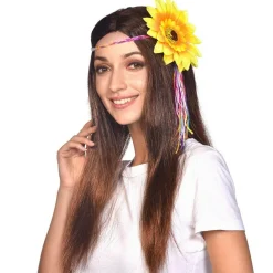 Party Delights Hippie Wig With Sunflower Headband< Hats & Headwear