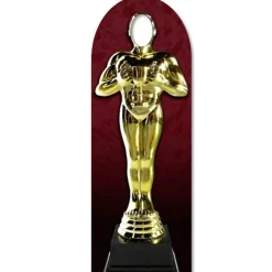 Party Delights Hollywood Awards Night Golden Statue Stand In Photo Prop - 180M X 61Cm< Cardboard Cut Outs