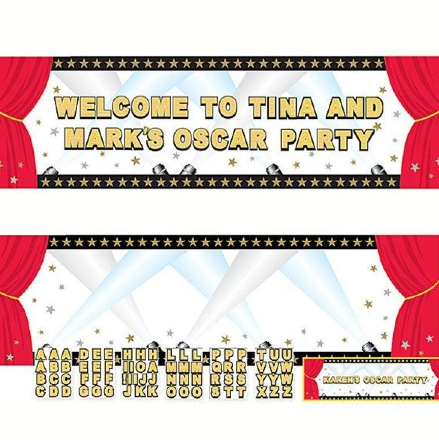 Party Delights Hollywood Giant Sign Banner - 1.65M< Banners