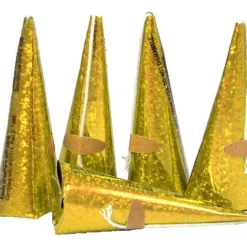 Holographic Gold Cone Party Poppers (10Pk)<Party Delights New
