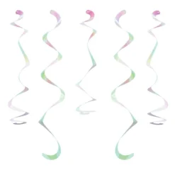 Party Delights Iridescent Hanging Swirls - 45Cm (10Pk)< Hanging Decorations