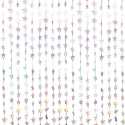 Party Delights Iridescent Star Curtain Backdrop - 2.2M X 1.2M< Party Backdrops