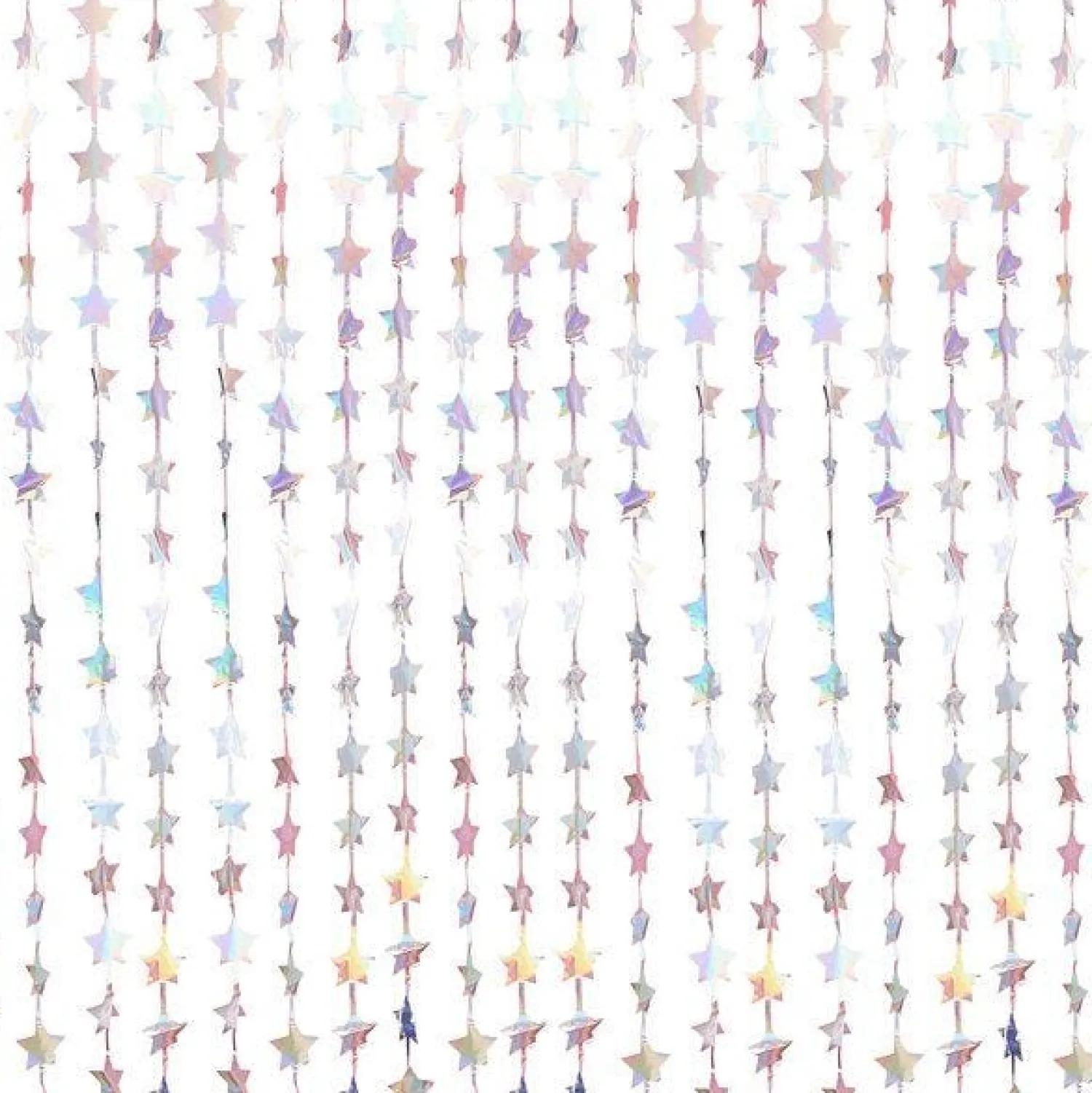 Party Delights Iridescent Star Curtain Backdrop - 2.2M X 1.2M< Party Backdrops