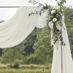 Party Delights Ivory Draping Voile Backdrop - 6M X 2.5M< Party Backdrops