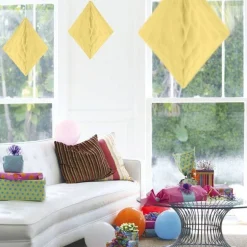 Party Delights Ivory White Honeycomb Diamond Decoration - 30Cm< Hanging Decorations