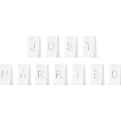 Party Delights Just Married Lantern Candle Bags - 19Cm (11Pk)< Hanging Decorations