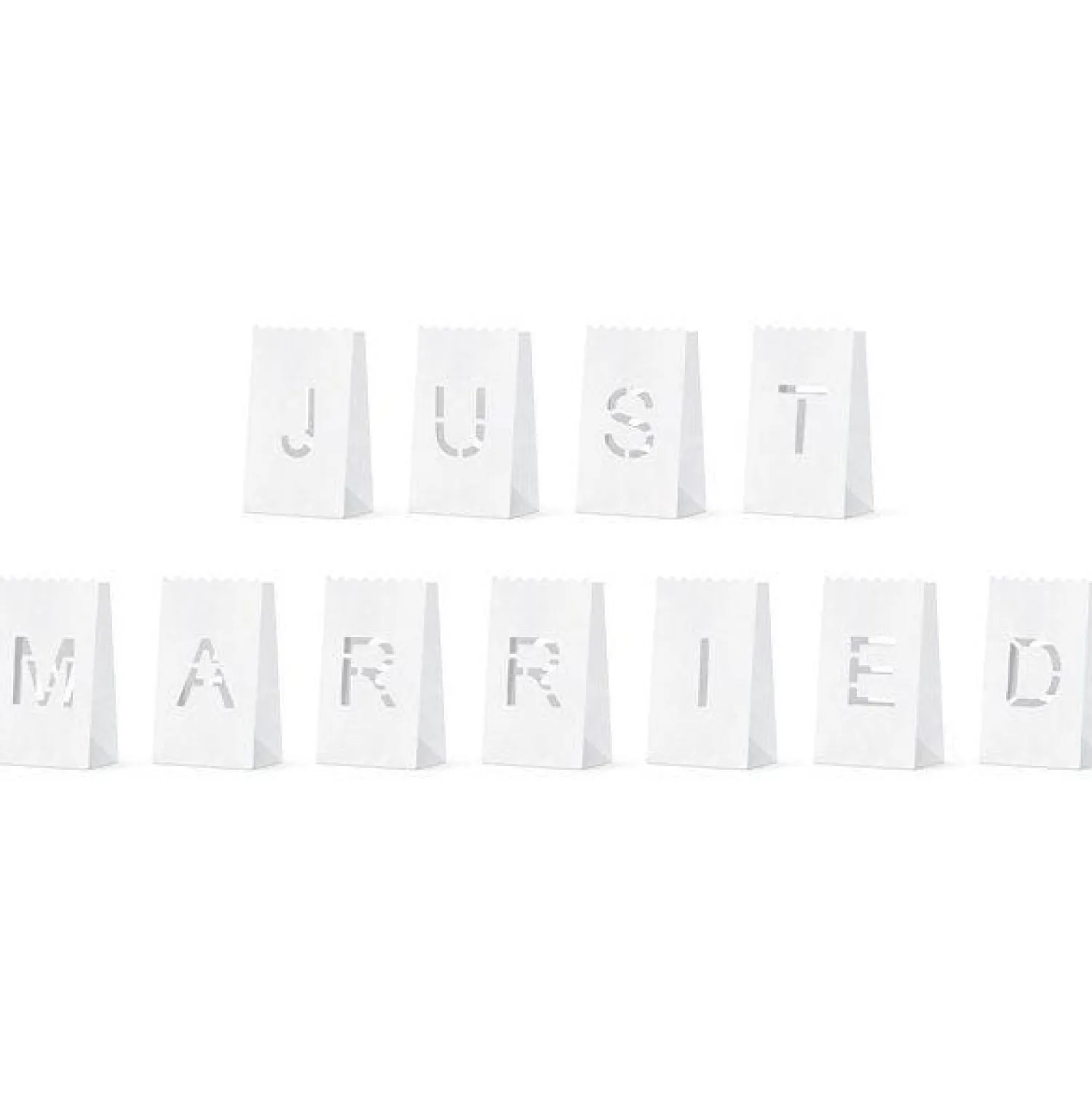 Party Delights Just Married Lantern Candle Bags - 19Cm (11Pk)< Hanging Decorations