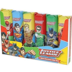 Party Delights Justice League Milk Chocolate Mini Bars X6< Chocolates