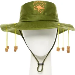 Party Delights Khaki Australian Hat With Corks< Hats & Headwear