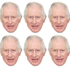 Party Delights King Charles Iii Card Masks (6Pk)< Masks