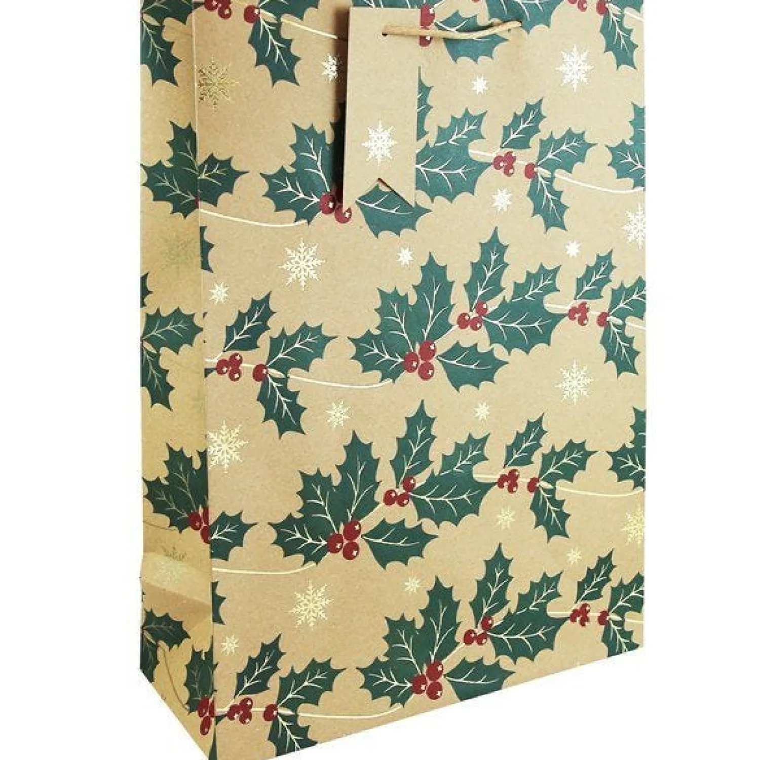 Kraft Holly Exta Large Gift Bag - 45.5Cm X 33Cm<Party Delights Outlet