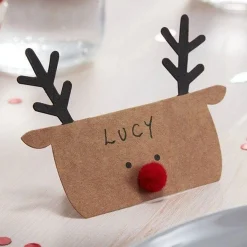 Kraft Reindeer Place Cards (10Pk)<Party Delights Online