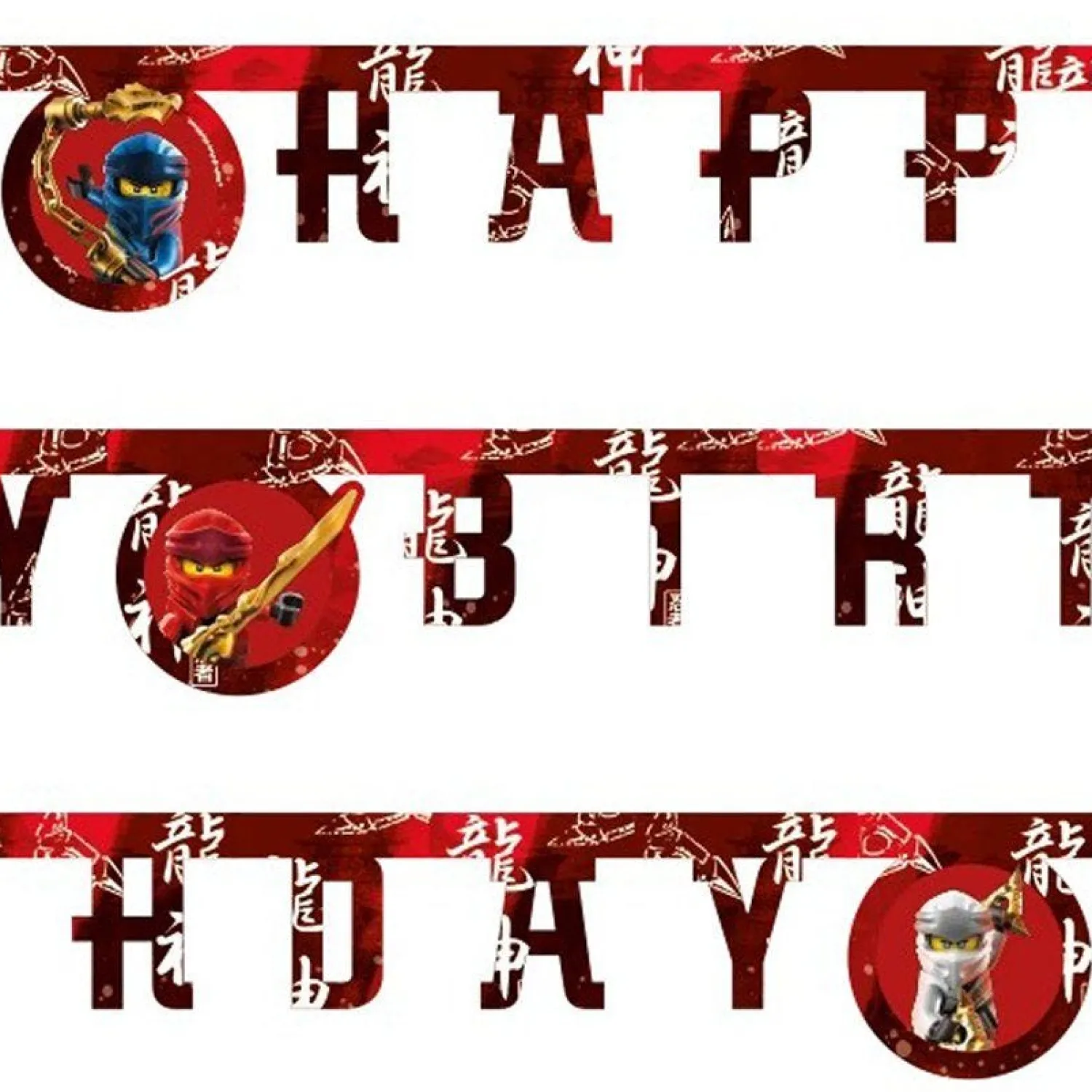 Party Delights Lego Ninjago 'Happy Birthday' Paper Banner - 2M< Banners