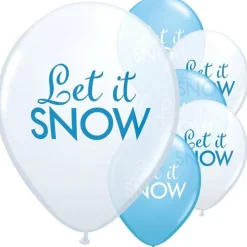 Let It Snow Balloons - 11" Latex (6Pk)<Party Delights Online