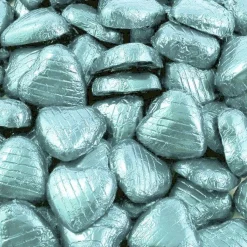 Party Delights Light Blue Foil Chocolate Hearts X100< Chocolates