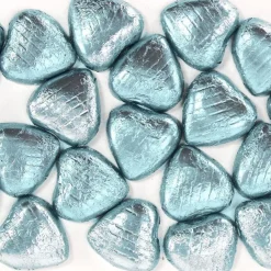 Party Delights Light Blue Foil Chocolate Hearts X20< Chocolates