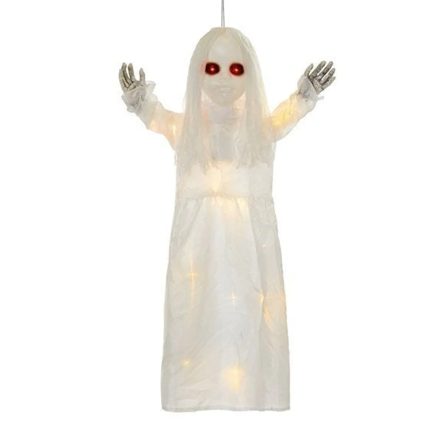 Light Up Hanging Girl Ghost - 90Cm<Party Delights Discount